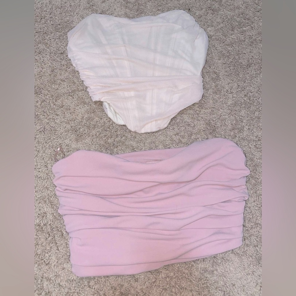 I’m selling Two Crop Tops!The Pink is (Zara). The other is (Pretty Little Thing)